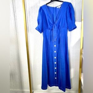 Retro Vintage Button-Up Midi Dress